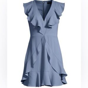 BCBG MAXAZRIA blue ruffle dress